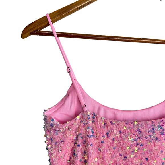 Lucy in the Sky Iridescent Sequin Bodycon Dress in Pink Size medium Party - Picture 6 of 9